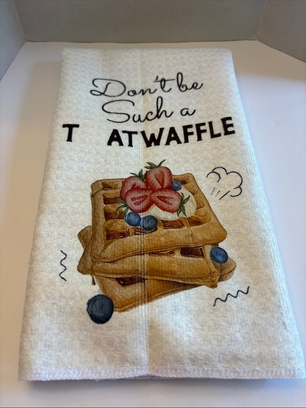 Don't Be Such a TATWAFFLE Kitchen Towel - White